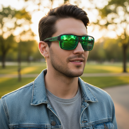 Oversized Mirror Square Sunglasses